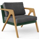 Ver imagem 3 de Kit 04 Poltronas Decorativas Sala Estar Pietra L02 Facto Verde Musgo Linho Cinza Escuro - Lyam
