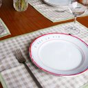 Ver imagem 6 de Jogo Americano Xadrez Bege e Off White - Tecido Nobre (2 Unidades)
