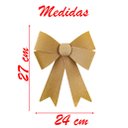 Ver imagem 2 de Kit 10 Enfeites Árvore Natal Laço Dourado Veludo 27cm