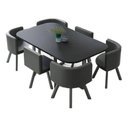 Ver imagem 1 de Mesa de Jantar Minimalista com 6 Cadeiras Compacta 145cm