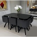 Ver imagem 4 de Mesa de Jantar Minimalista com 6 Cadeiras Compacta 145cm