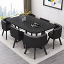 Ver imagem 2 de Mesa de Jantar Minimalista com 6 Cadeiras Compacta 145cm