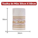 Ver imagem 5 de Kit 50 Toalhas de Mãos e Lavabo Natalina 100% Algodão 400g-m² Creme e Pérola Bene Casa