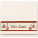 Ver imagem 2 de Kit 50 Toalhas de Mãos e Lavabo Natalina 100% Algodão 400g-m² Creme e Pérola Bene Casa