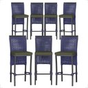 Ver imagem 1 de 7 Banquetas em Alumínio Roma Preta Corda Náutica Tecido 13