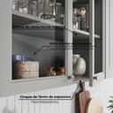 Ver mais imagens de Cristaleira 200cm 4 Portas com Vidro Temperado 100% MDF Americana Cinza