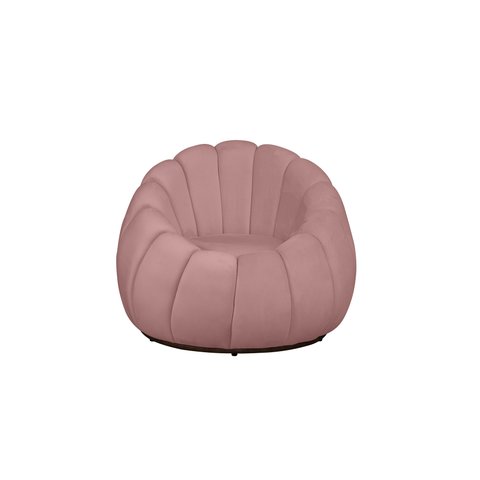 Poltrona Decorativa Concha Veludo Rosa