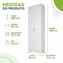 Ver imagem 3 de Armário Multiuso Israel 2 Portas com Chave 100% MDF Branco