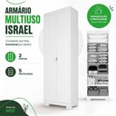 Ver imagem 2 de Armário Multiuso Israel 2 Portas com Chave 100% MDF Branco