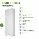 Ver imagem 7 de Armário Multiuso Israel 2 Portas com Chave 100% MDF Branco