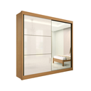 Ver imagem 1 de Guarda Roupa Mdf Titanium 2 Portas Espelho Cinamomo Off Whit