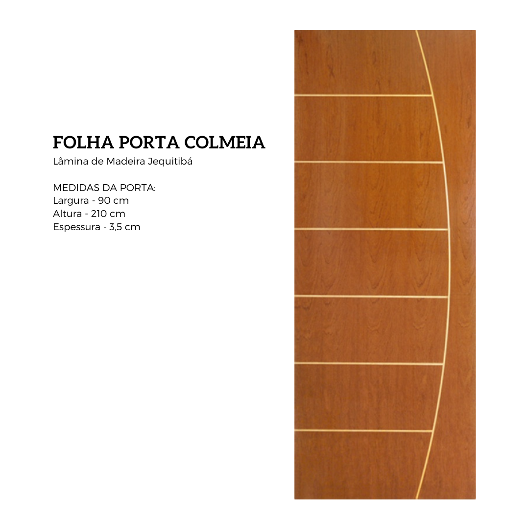 Porta Madeira Modelo Colmeia Frisada 4022 - 90x210 X 3,5 Jequitibá - Alamo