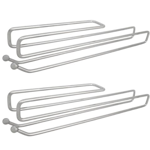 Kit 2 Suportes Porta Taças de Encaixe Cromado 30x4cm Encaixe 2cm Armário