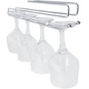 Ver imagem 2 de Kit 2 Suportes Porta Taças de Encaixe Cromado 30x4cm Encaixe 2cm Armário