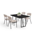 Ver imagem 2 de Conjunto para Sala de Jantar com 4 Cadeiras Betina Preto/Black/Bege