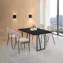 Ver imagem 1 de Conjunto para Sala de Jantar com 4 Cadeiras Betina Preto/Black/Bege