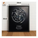 Ver imagem 2 de Quadro Decorativo Casa Targaryen c/ Moldura e Vidro Preto