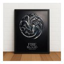 Ver imagem 1 de Quadro Decorativo Casa Targaryen c/ Moldura e Vidro Preto