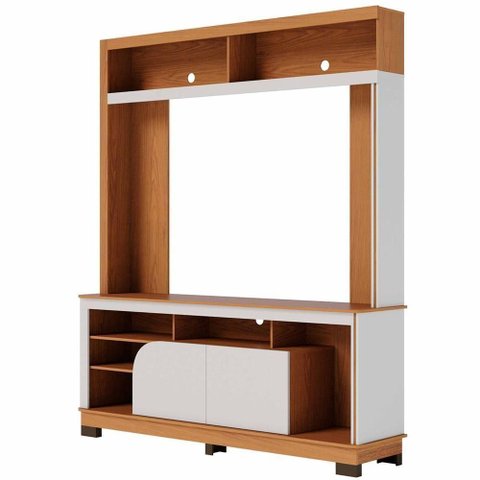 Estante Painel para Tv 65 Pol 160cm Doman C04 Freijó Off White Matte - Lyam Decor