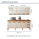 Ver imagem 3 de Cozinha Completa 4 Peças 9 Portas 3 Gavetas 201cm com Tampo