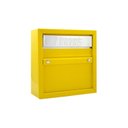 Ver imagem 1 de Caixa  correio carta correspondência portão  grade ou embutir em parede / muro chapa de aço  AMARELA