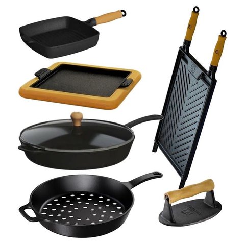 Kit Churrasco Grelha Completo Grill Ferro Fundido Libaneza