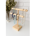 Ver imagem 1 de Organizador de Colares e Bijuterias em Madeira Pinus – 2 Andares - Lina