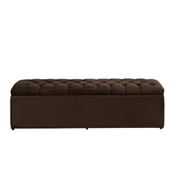 Baú Calçadeira Imperatriz 100 Cm Suede Marrom Escuro - 1