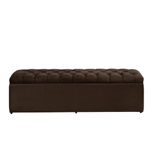 Baú Calçadeira Imperatriz 100 Cm Suede Marrom Escuro