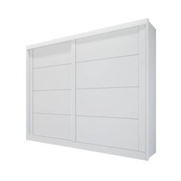 Guarda-roupa solteiro portas de correr 4 gavetas - Viena-Branco - Bianchi Móveis - 1