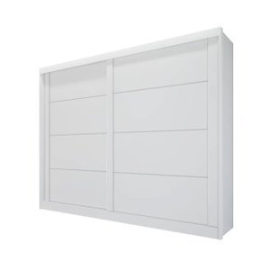 Guarda-roupa solteiro portas de correr 4 gavetas - Viena-Branco - Bianchi Móveis