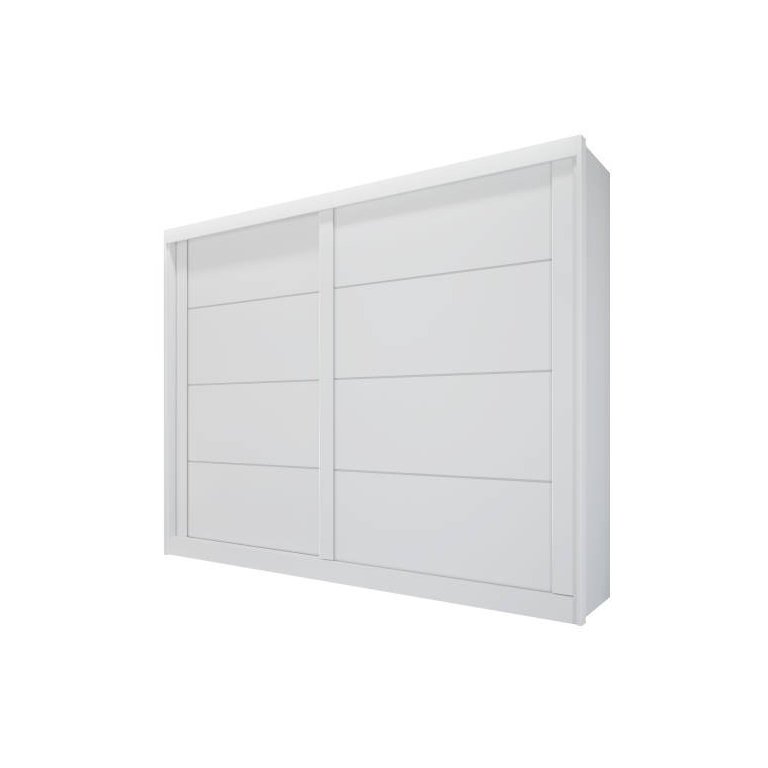 Guarda-roupa solteiro portas de correr 4 gavetas - Viena-Branco - Bianchi Móveis