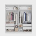 Ver imagem 2 de Guarda-roupa solteiro portas de correr 4 gavetas - Viena-Branco - Bianchi Móveis