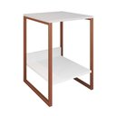 Ver imagem 3 de Mesa Cabeceira Lateral de Cama Industrial Branca Tókio Base Cobre