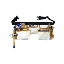 Cinturão para Ferramentas Bolsos Reforçados em Couro Fecho Rápido 10 Bolsos 1 Porta-Martelo e 1 - 1