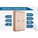 Ver imagem 2 de Guarda Roupa Solteiro 4 Portas e 2 Gavetas Canadá Plus Cinamomo/off White - Conquista