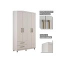 Ver imagem 3 de Guarda Roupa Solteiro 4 Portas e 2 Gavetas Canadá Plus Cinamomo/off White - Conquista