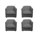 Ver imagem 1 de Kit 4 Poltronas Decorativa Biane Suede Cinza Pés Cromado Ms Decor