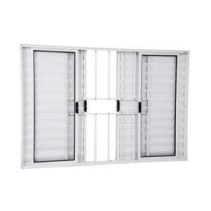 Veneziana 6 Folhas 1,00 X 1,50 Com Grade Alumínio Branco