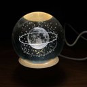 Ver imagem 1 de Mini Luminária De Mesa - Urano - C/LED e Cabo Usb Com Base de Madeira Pontual Decor