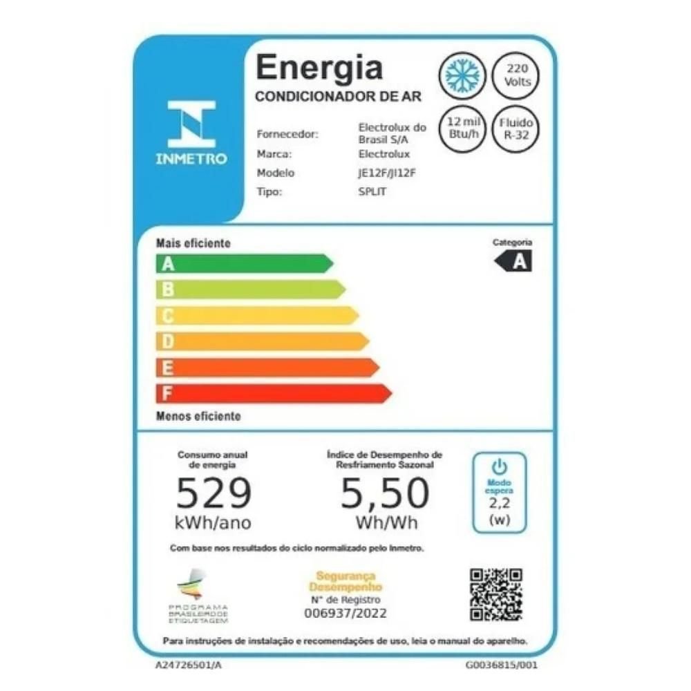 Ar Condicionado Electrolux Color Adapt 12000btus Ji12f/je12f Inverter - 220v - 6