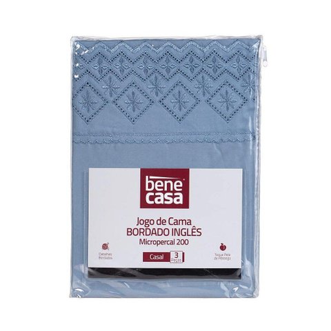 Jogo de Cama Broderie Queen Bordado Inglês 3 Peças