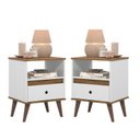 Ver imagem 1 de Conjunto 2 Mesa de Cabeceira 1 Gav - Ted - Cores - Branco/freijó