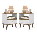 Ver imagem 1 de Conjunto 2 Mesa de Cabeceira 1 Gav - Ted - Cores - Branco/freijó