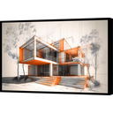 Ver imagem 1 de Quadro Decorativo Canvas Filete Engenharia Construções Planta de Casa Gg