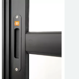 Porta Balcão 3 Folhas (1 Fixa) Alumínio Preto com Trinco Vidro Liso - Linha Resistence - 2,10 X 1,50 - 4