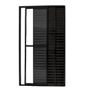 Ver imagem 1 de Porta Balcão 3 Folhas (1 Fixa) Alumínio Preto com Trinco Vidro Liso - Linha Resistence - 2,10 X 1,50