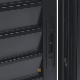 Porta Balcão 3 Folhas (1 Fixa) Alumínio Preto com Trinco Vidro Liso - Linha Resistence - 2,10 X 1,50 - 5