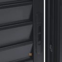 Ver imagem 5 de Porta Balcão 3 Folhas (1 Fixa) Alumínio Preto com Trinco Vidro Liso - Linha Resistence - 2,10 X 1,50