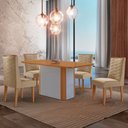 Ver imagem 1 de Mesa de Jantar Isadora 120cm Tampo Mdf Laminado com 4 Cadeiras Safira